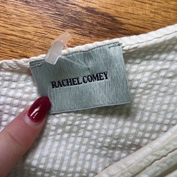 Rachel Comey Cream Cotton Coastal Cinched Short Sleeve Cropped Top CC - Picture 2 of 3